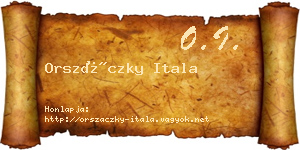 Orszáczky Itala névjegykártya